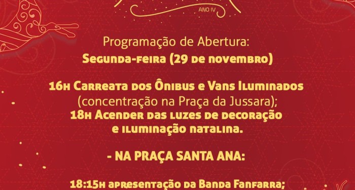 Prefeitura divulga programação da 5ª edição do projeto Vivendo a Magia do Natal